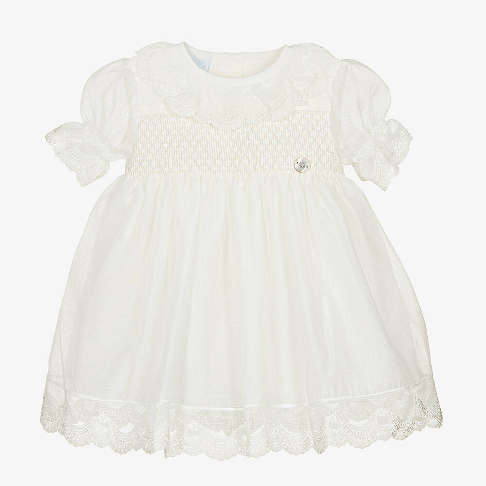 Artesanía Granlei - Baby Girls Ivory Smocked Dress | Childrensalon