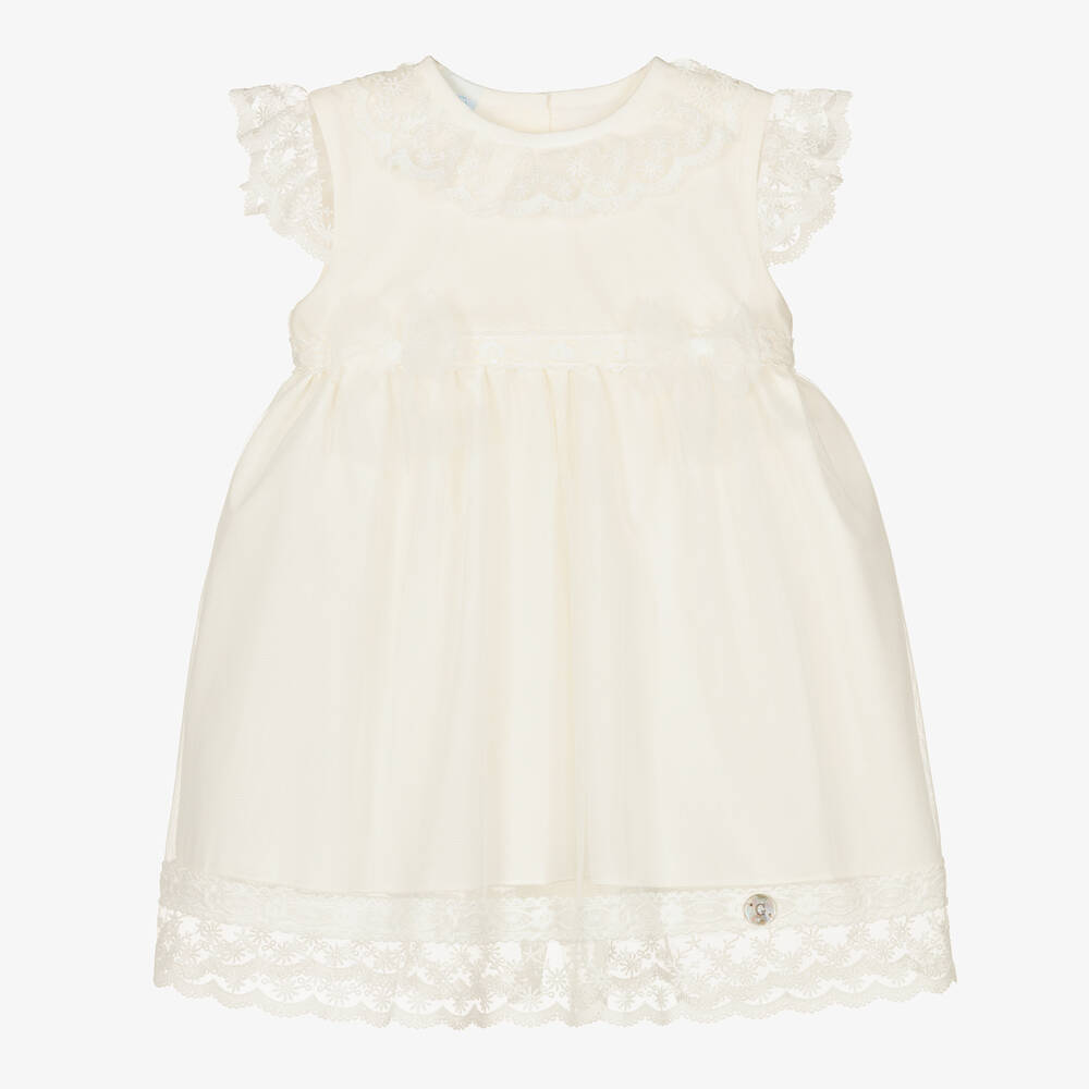 Artesanía Granlei - Baby Girls Ivory Tulle & Lace Dress | Childrensalon