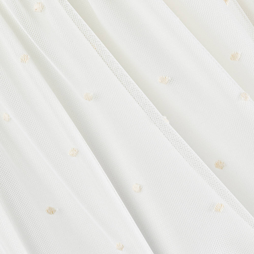 ارتيزانيا  غرانلي-طقم فستان قطن وتول مزين بدانتيل لون عاجي | Childrensalon Outlet