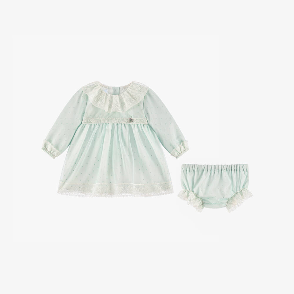 Artesanía Granlei-Baby Girls Mint Green Tulle & Lace Dress | Childrensalon Outlet