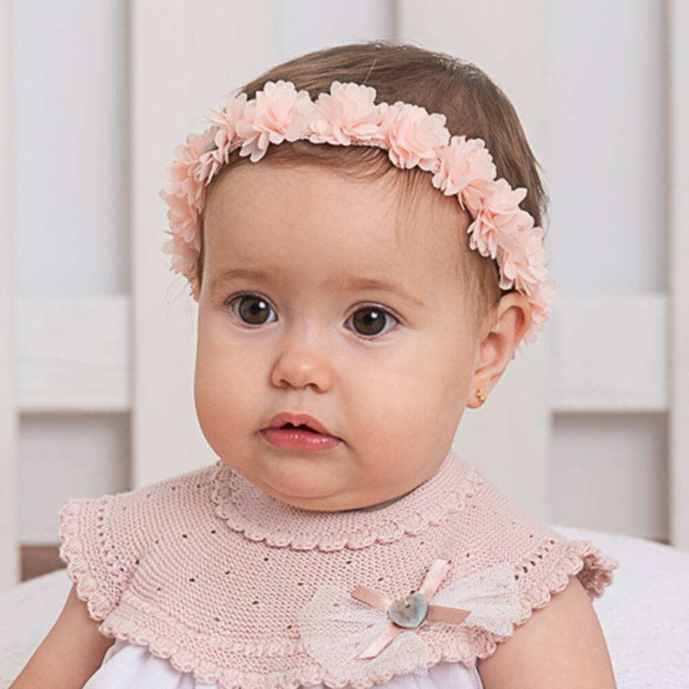 Artesanía Granlei-Baby Girls Pink Fabric Flowers Headband | Childrensalon Outlet
