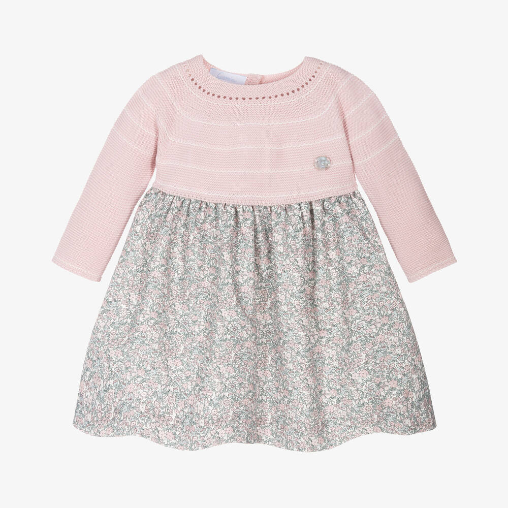 Artesania Granlei  Deep Pink Fine Knit Dress with Bow