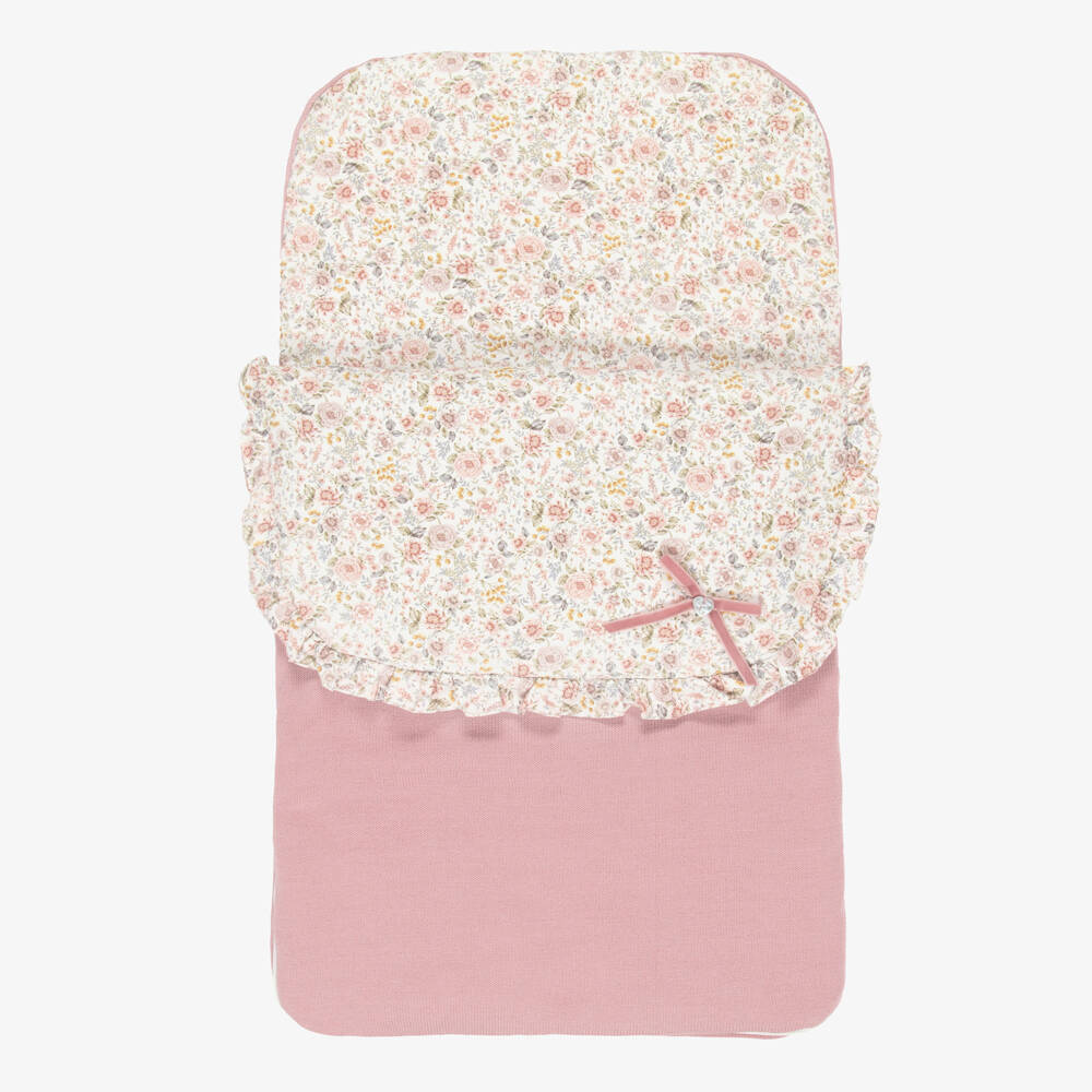 Artesanía Granlei-Baby Girls Pink Knit & Floral Nest (74cm) | Childrensalon Outlet