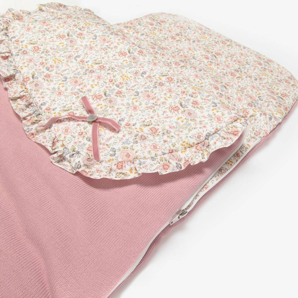 Artesanía Granlei-Baby Girls Pink Knit & Floral Nest (74cm) | Childrensalon Outlet