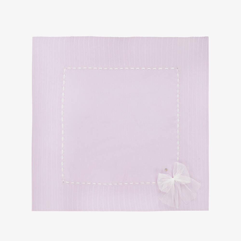 Artesanía Granlei-Baby Girls Purple Tulle Bow Blanket (102cm) | Childrensalon Outlet