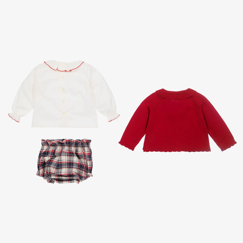 Artesanía Granlei-Baby Girls Red & Blue Tartan Shorts Set | Childrensalon Outlet