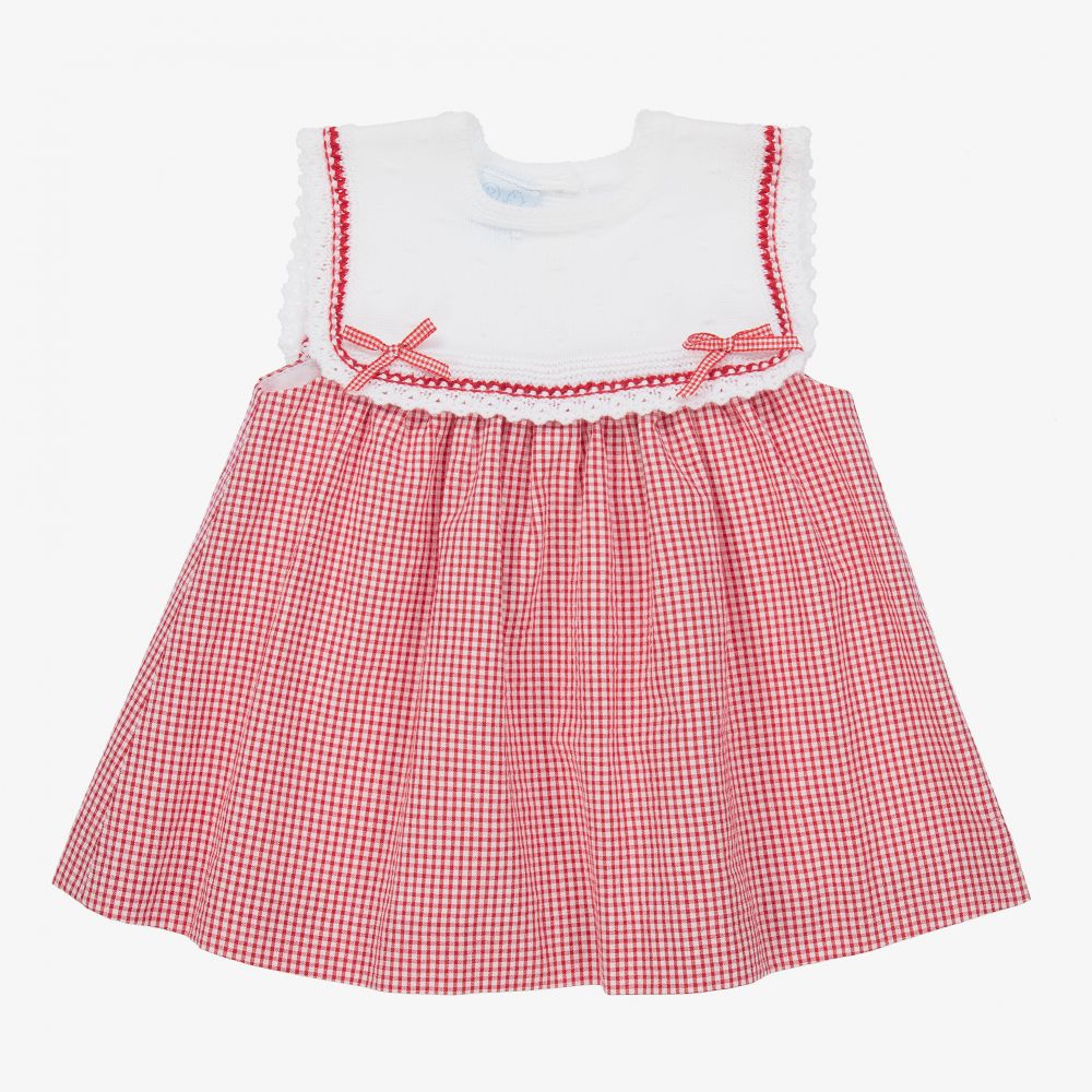 Artesanía Granlei - Baby Girls Red Check Dress Set | Childrensalon