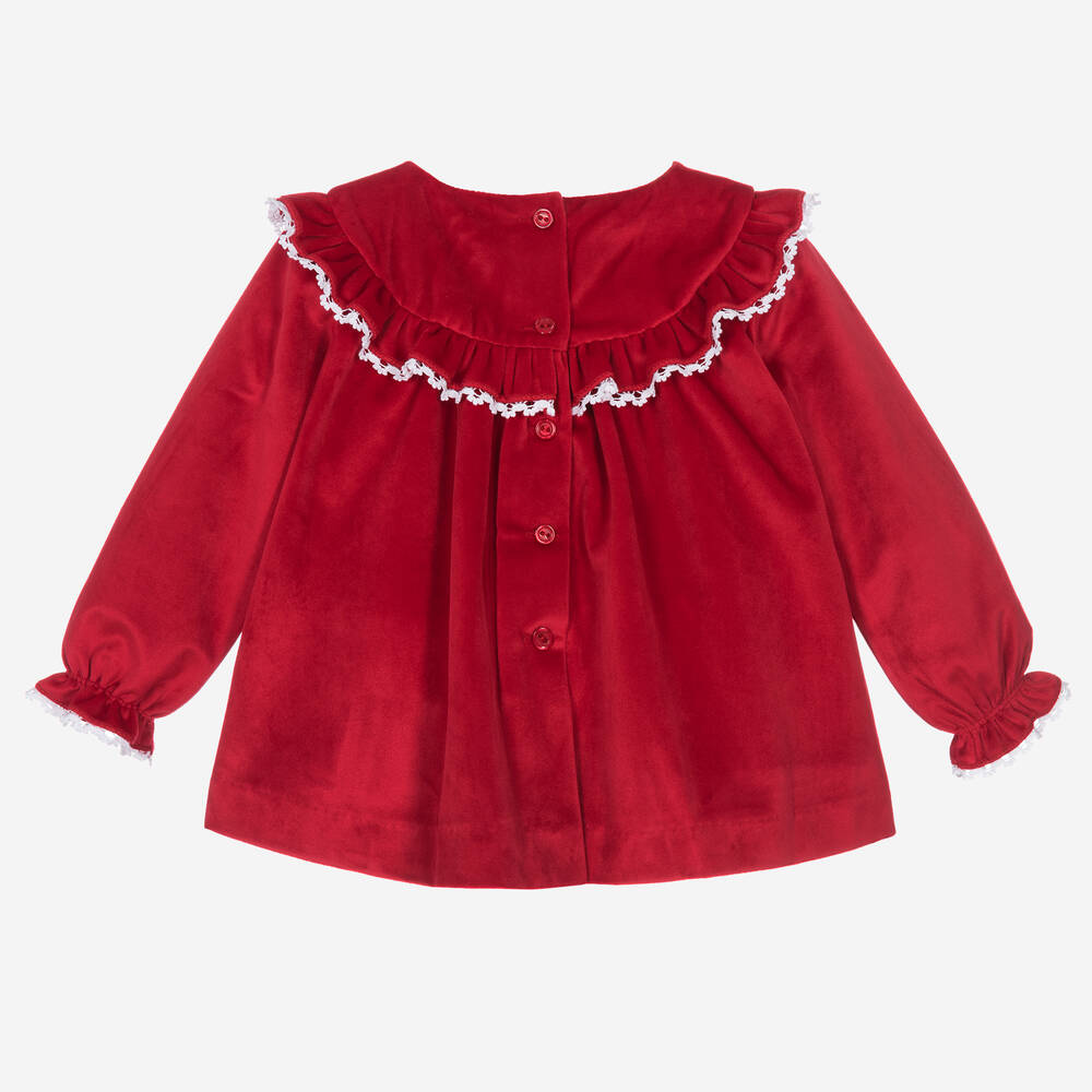 Artesanía Granlei-Baby Girls Red Velvet Dress | Childrensalon Outlet