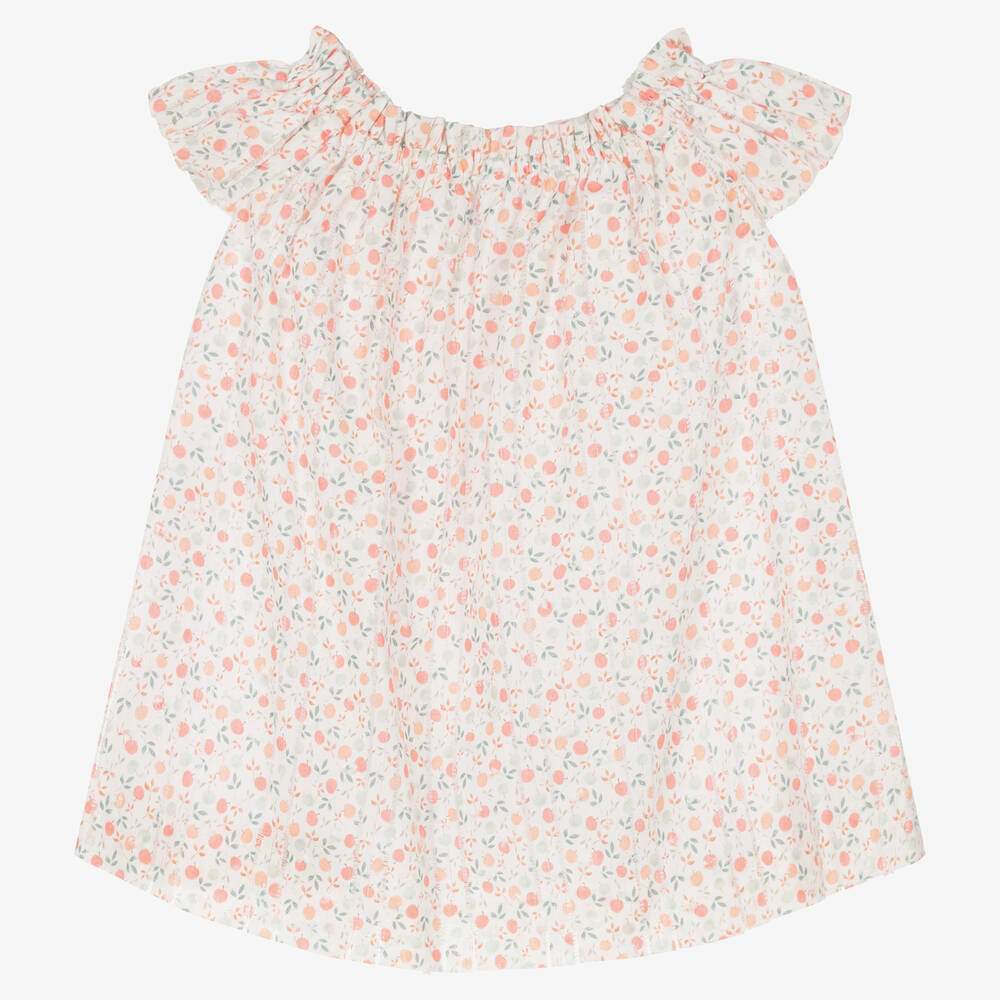 ارتيزانيا  غرانلي-فستان قطن لون أبيض للمولودات | Childrensalon Outlet