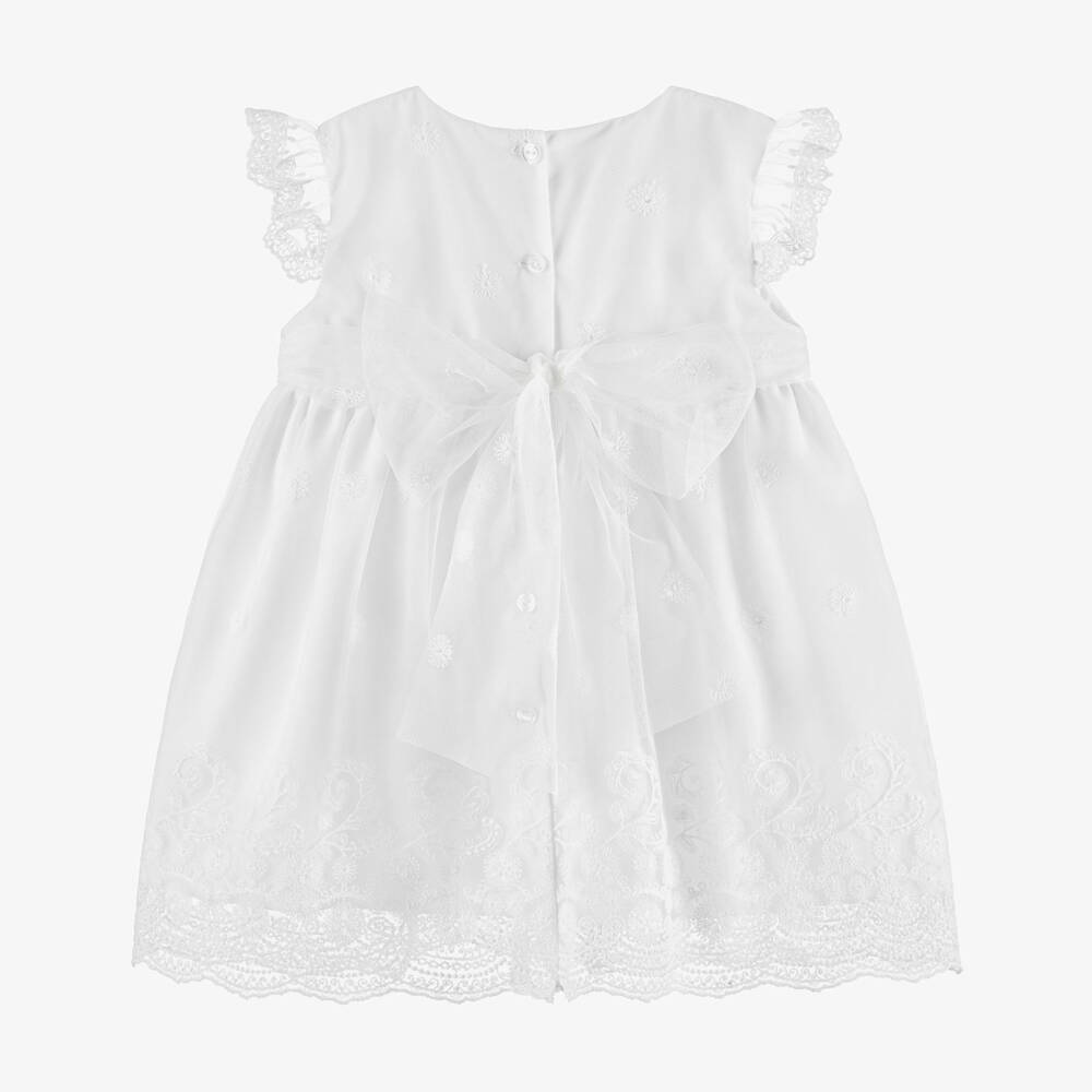 Artesanía Granlei-Baby Girls White Tulle Lace Dress | Childrensalon Outlet
