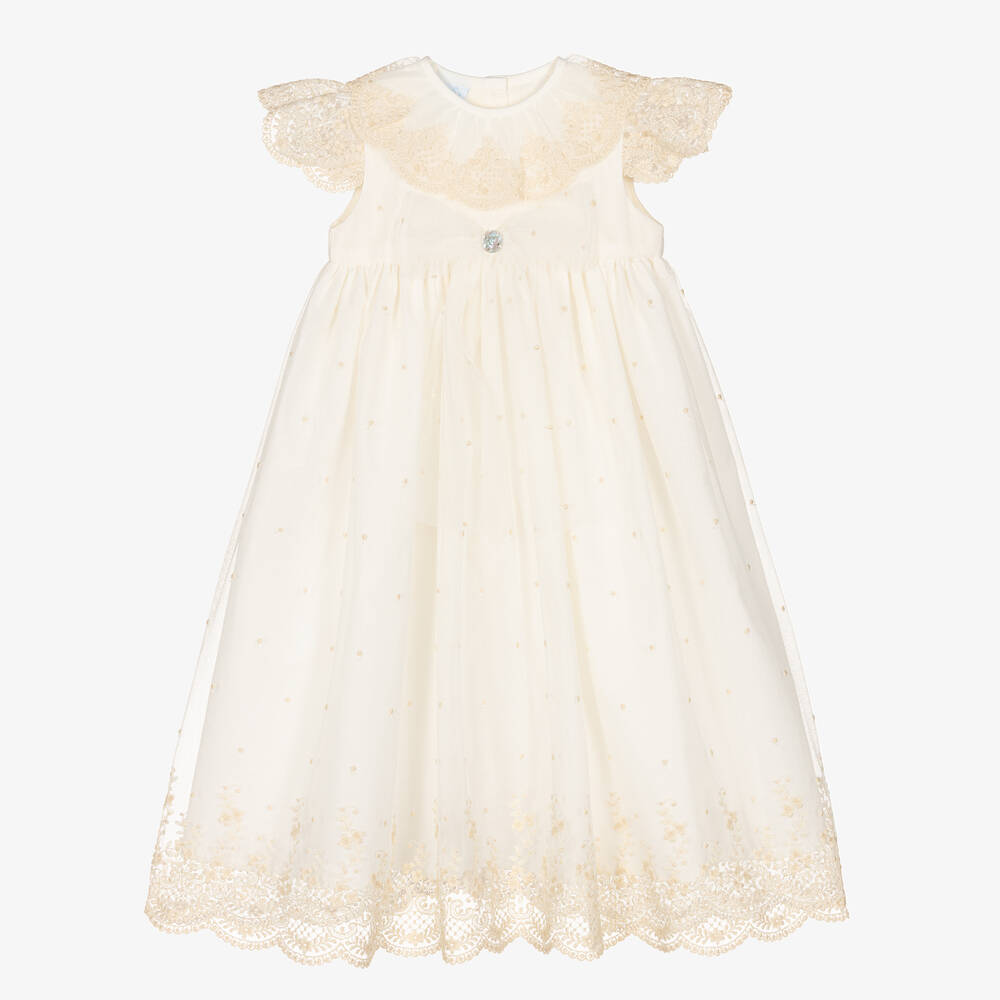 Artesanía Granlei-Baby Ivory Lace & Tulle Ceremony Gown | Childrensalon Outlet