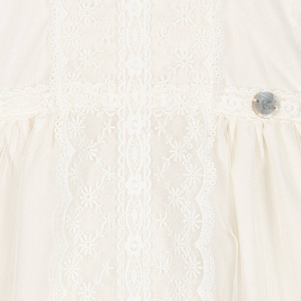 ارتيزانيا  غرانلي-فستان مراسم تول ودانتيل لون عاجي | Childrensalon Outlet