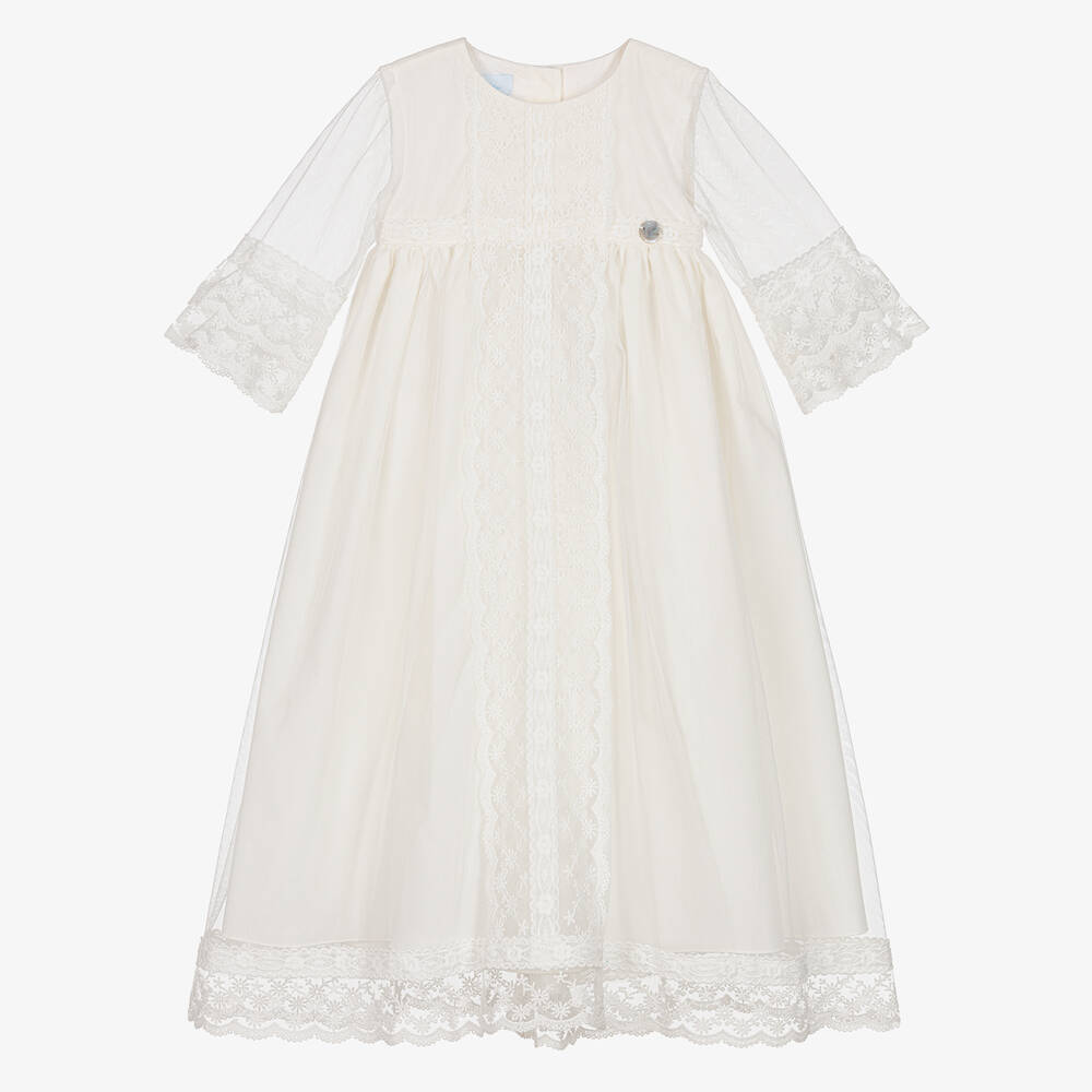 Artesanía Granlei - Baby Ivory Tulle & Lace Ceremony Gown | Childrensalon