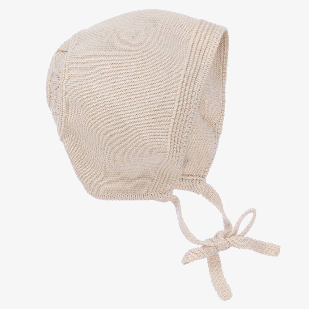 Artesanía Granlei - Bonnet beige en maille bébé | Childrensalon