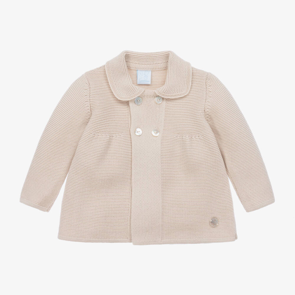 Artesanía Granlei-Beige Knitted Baby Cardigan | Childrensalon Outlet
