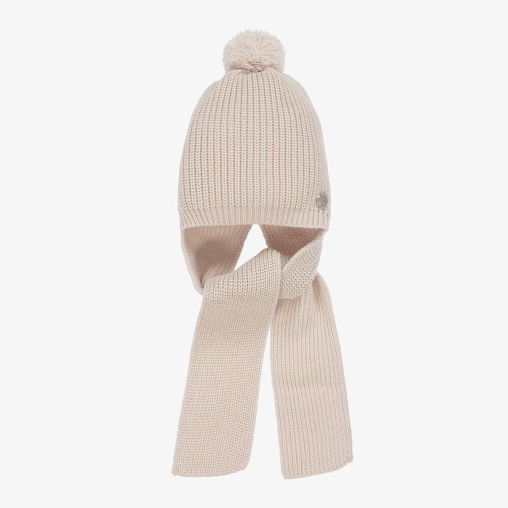 Artesanía Granlei-Beige Knitted Baby Hat Scarf | Childrensalon Outlet