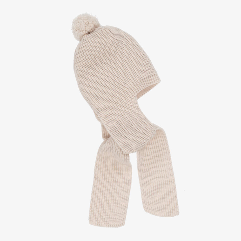 Artesanía Granlei-Beige Knitted Baby Hat Scarf | Childrensalon Outlet