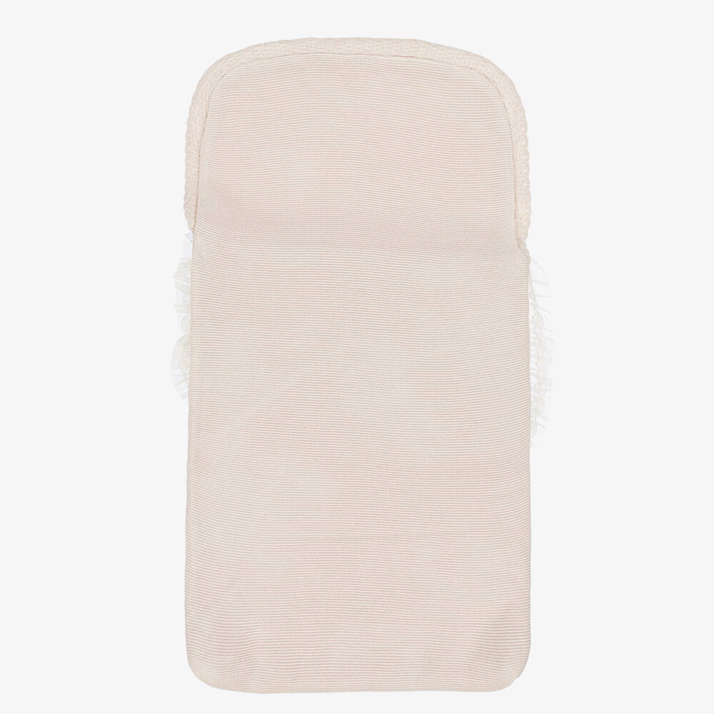 Artesanía Granlei-Beige Knitted Baby Nest with Lace Trim (70cm) | Childrensalon Outlet