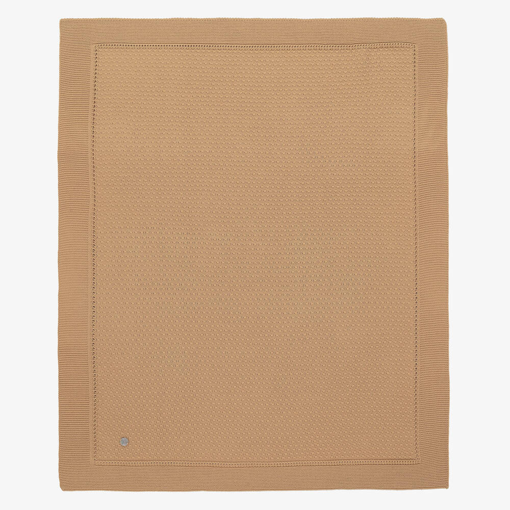 Artesanía Granlei - Beige Knitted Blanket (85cm) | Childrensalon