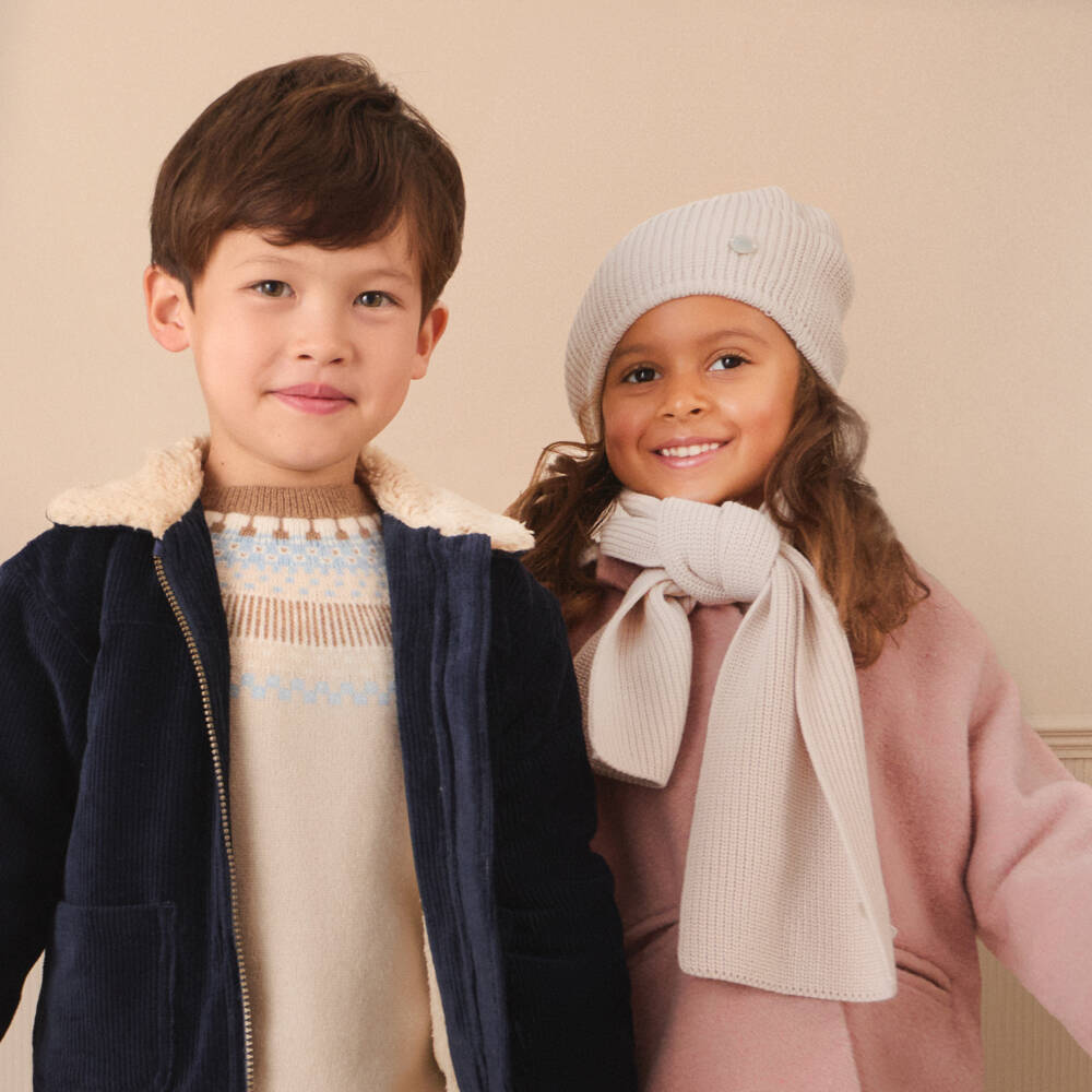 Artesanía Granlei-Beige Knitted Hat & Scarf Set | Childrensalon Outlet