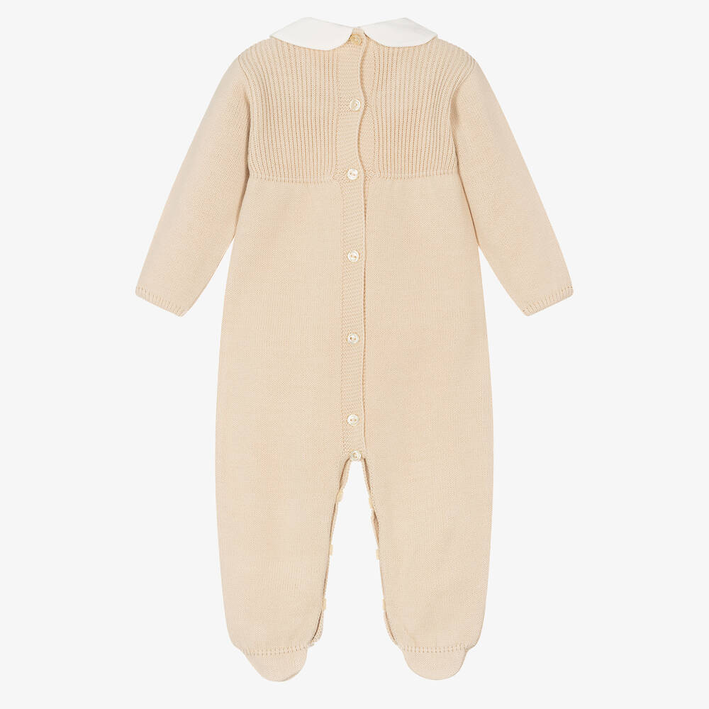 Artesanía Granlei-Бежевый трикотажный комбинезон с помпоном | Childrensalon Outlet