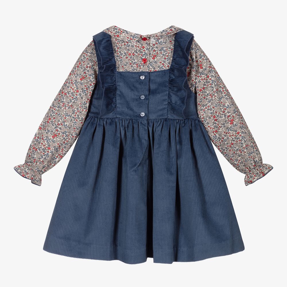 Artesanía Granlei-Blue Corduroy Dress Set | Childrensalon Outlet