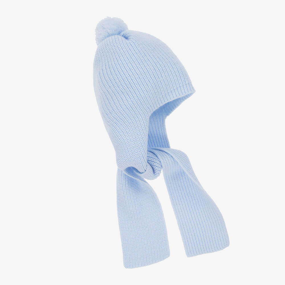 Artesanía Granlei- Blue Hat & Attached Scarf | Childrensalon Outlet