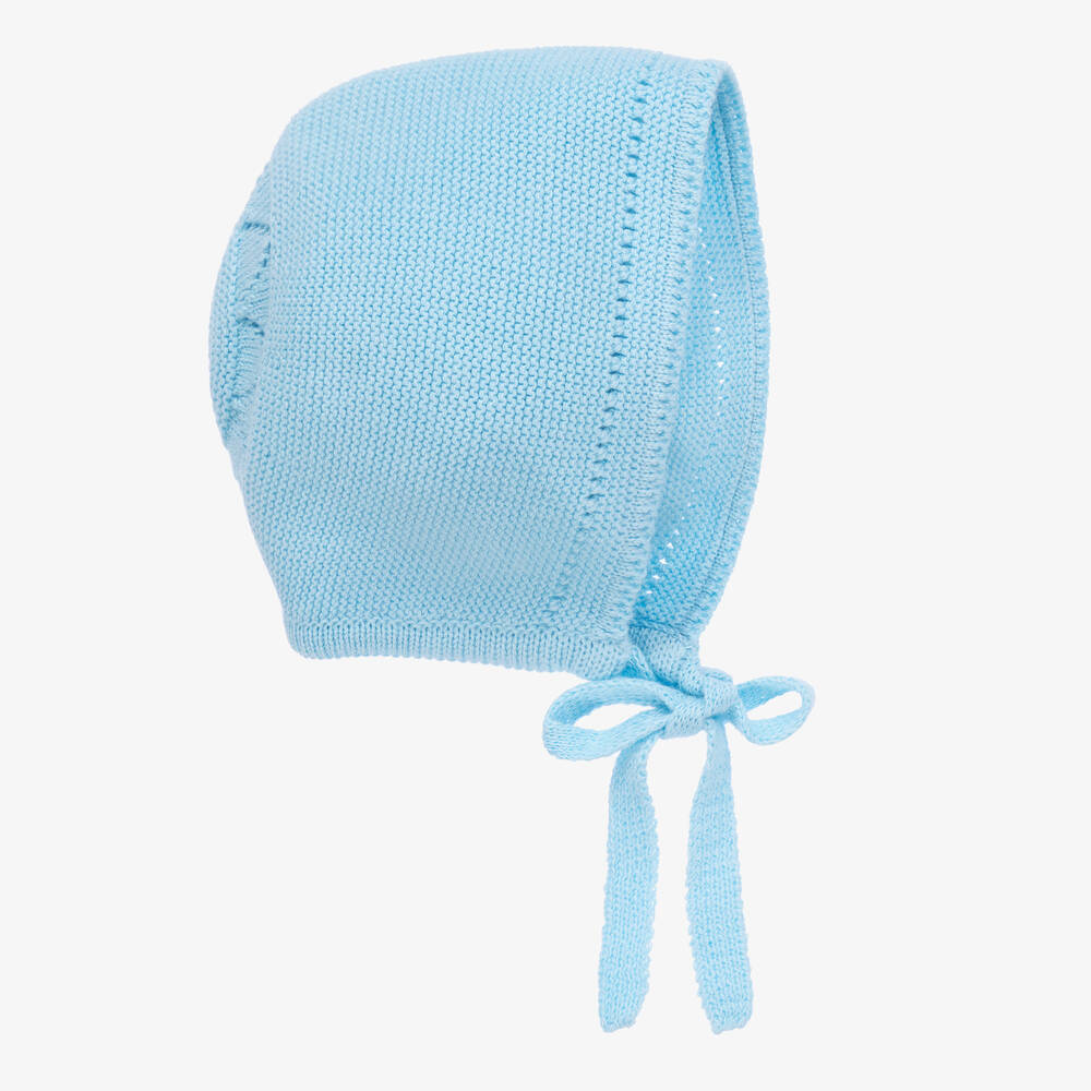 Artesanía Granlei-Blue Knitted Baby Bonnet | Childrensalon Outlet