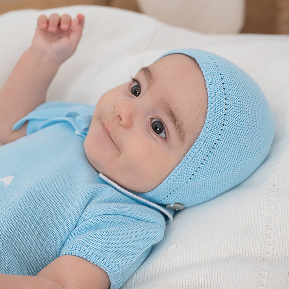 Artesanía Granlei-Голубой вязаный чепчик для малышей | Childrensalon Outlet