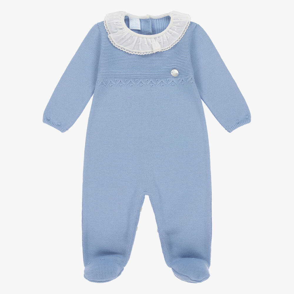 Artesanía Granlei - Blue Knitted Babygrow | Childrensalon