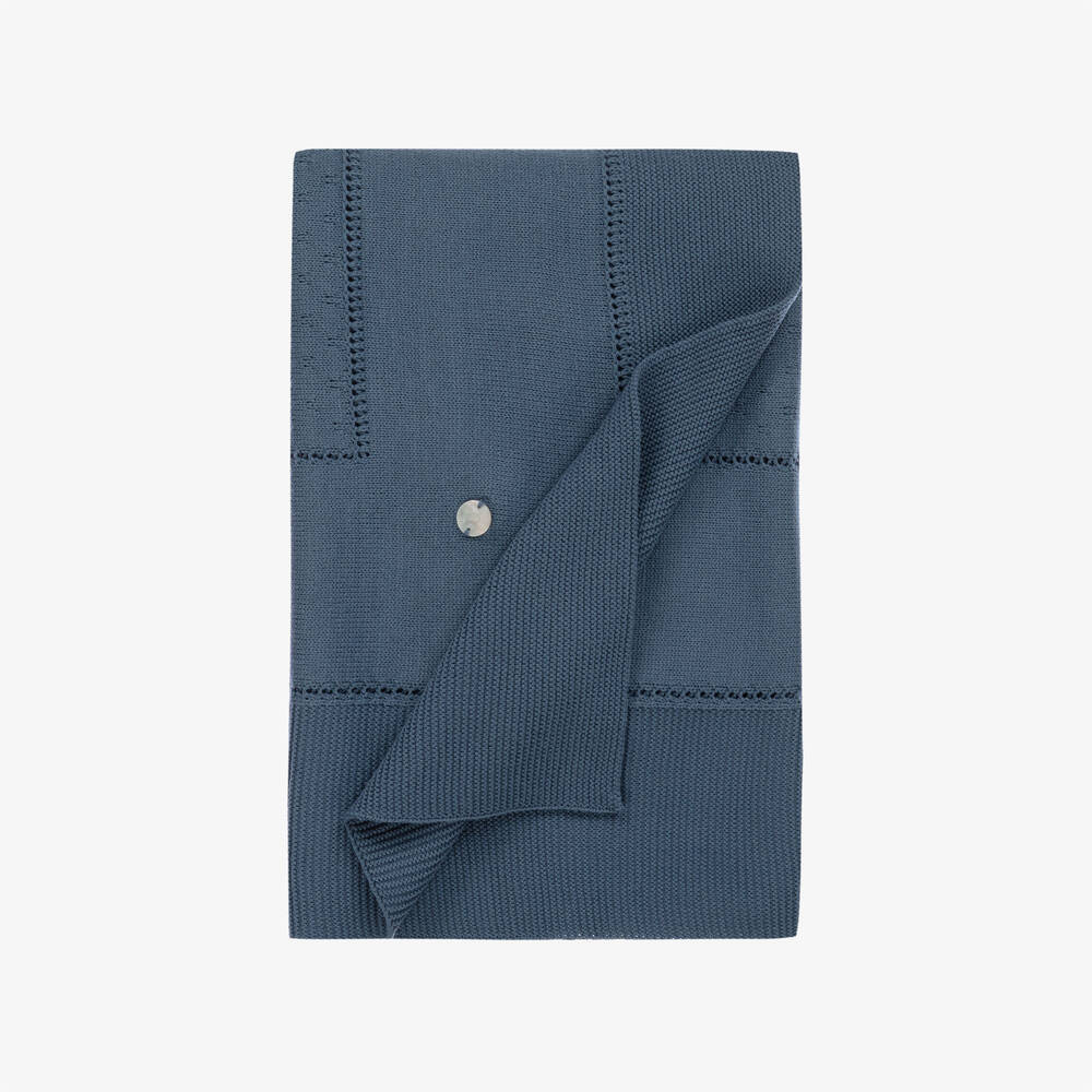 Artesanía Granlei-Blue Knitted Blanket (108cm) | Childrensalon Outlet