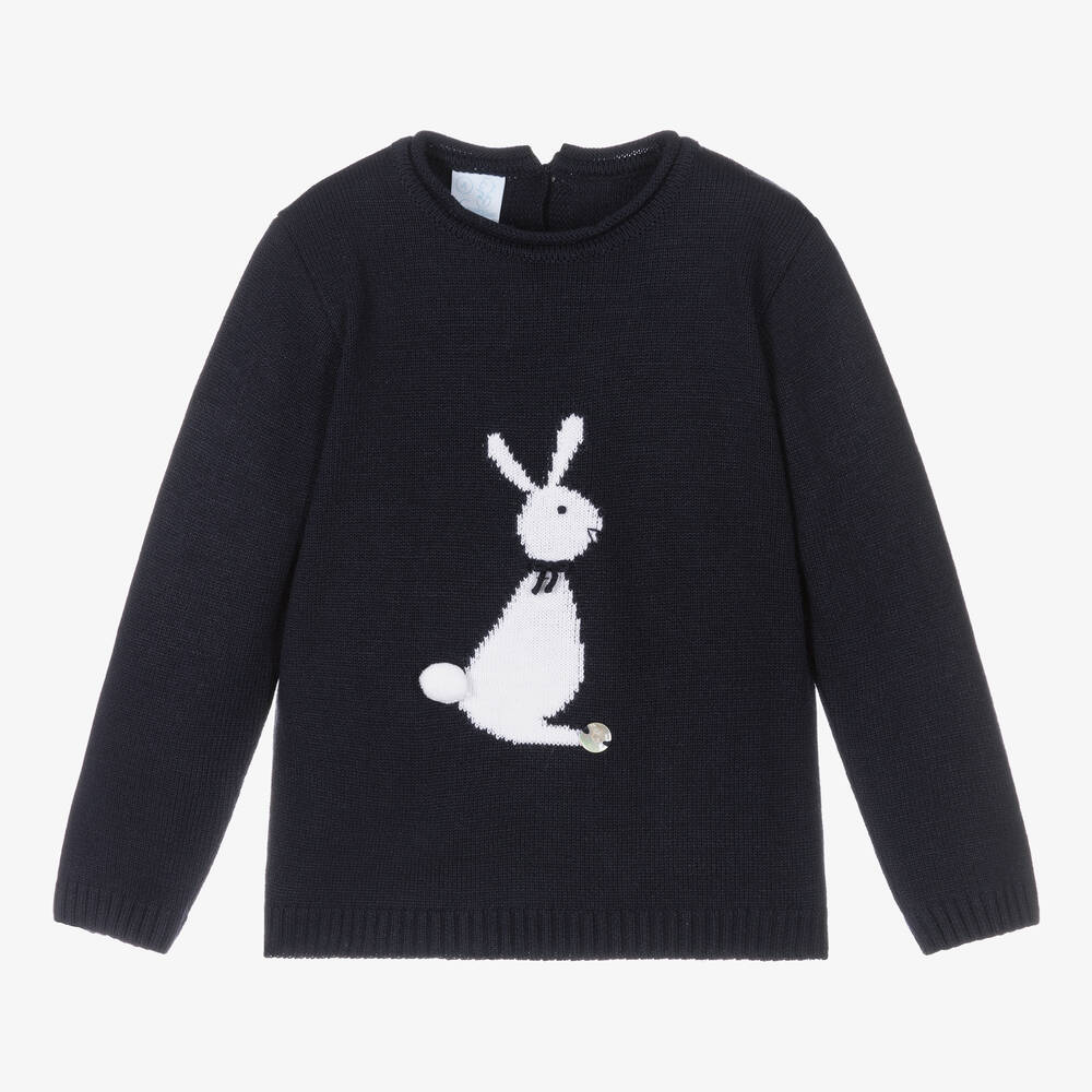 Artesanía Granlei - Синий вязаный свитер с кроликом | Childrensalon
