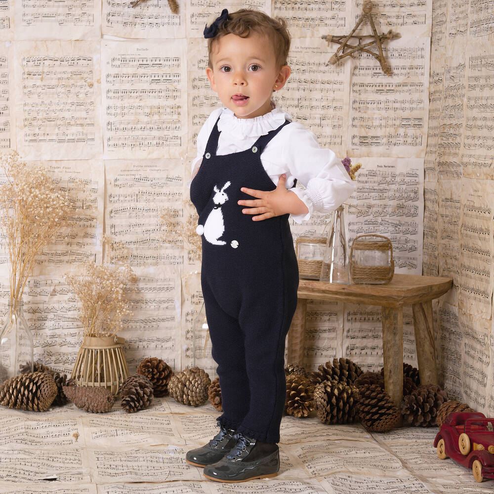 Artesanía Granlei-Комплект с синим трикотажным полукомбинезоном | Childrensalon Outlet