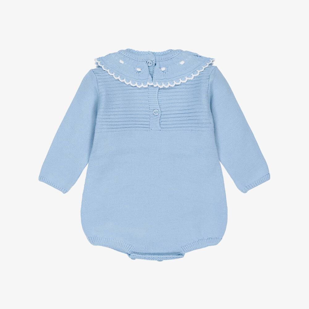 Artesanía Granlei-Blue Knitted Shortie with Collar | Childrensalon Outlet