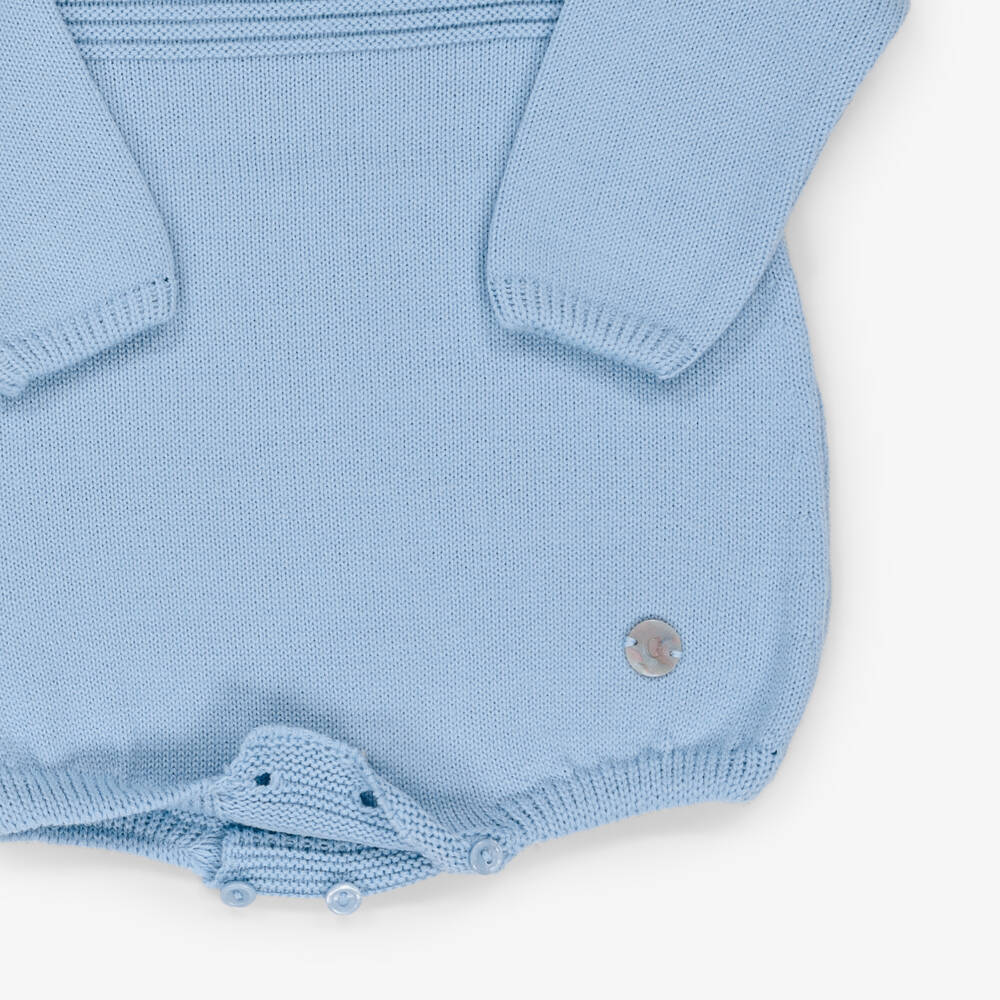 Artesanía Granlei-Blue Knitted Shortie with Collar | Childrensalon Outlet