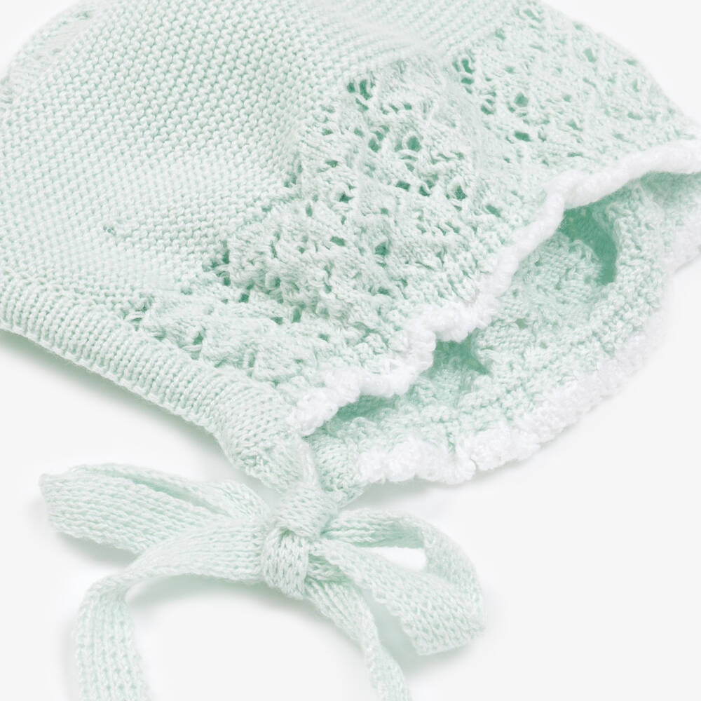 Artesanía Granlei-Boy's Soft Mint Knit Bonnet | Childrensalon Outlet