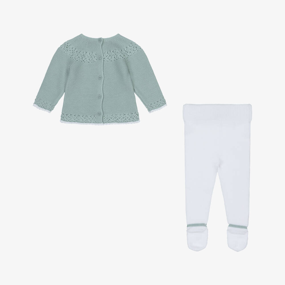 Artesanía Granlei-Boys Aqua & Ivory Knit Set | Childrensalon Outlet