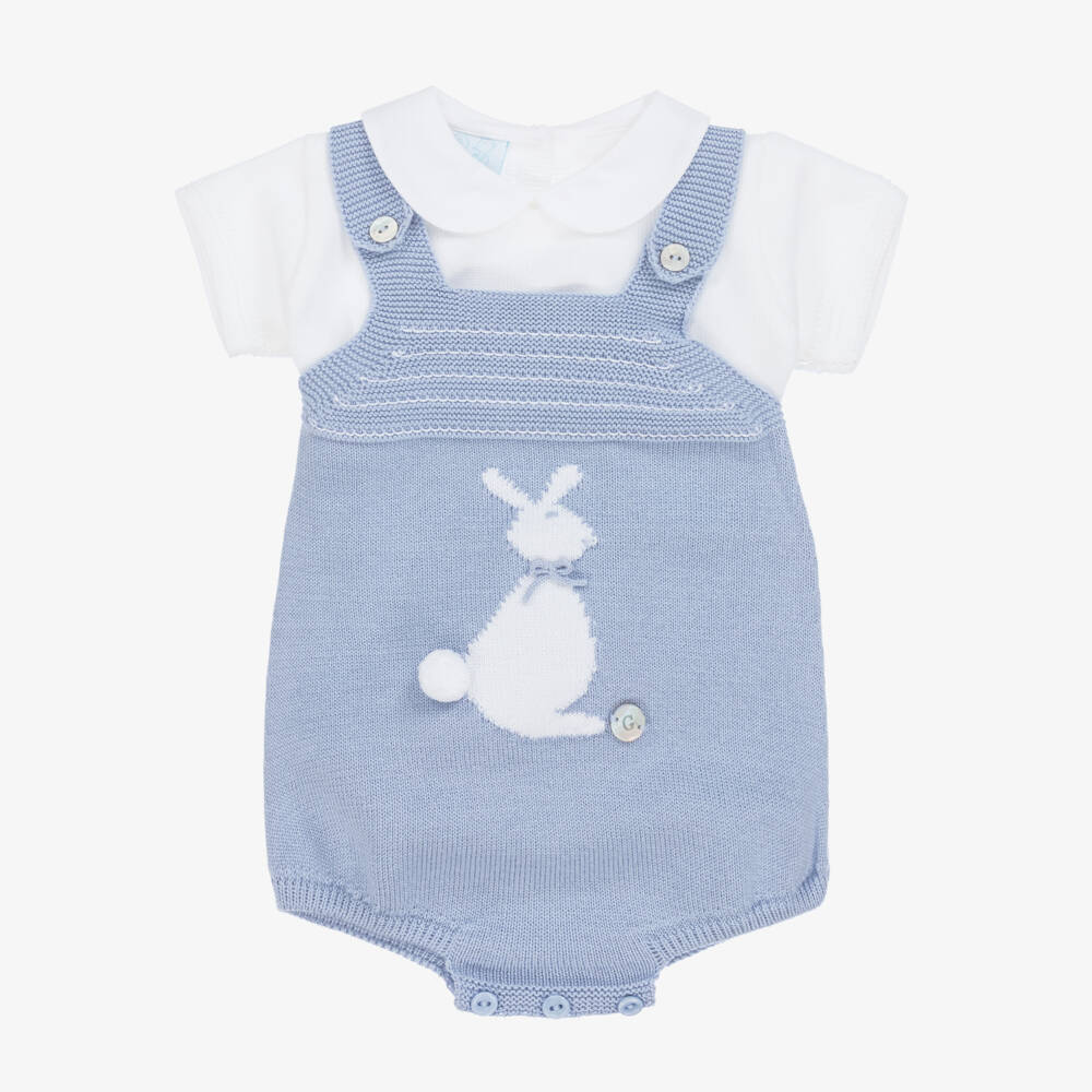 Artesanía Granlei-Boys Azure Bunny Knit Outfit | Childrensalon Outlet