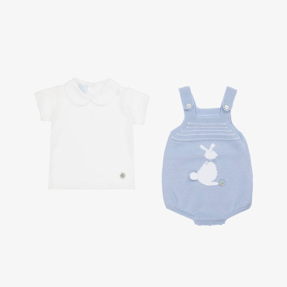 Artesanía Granlei-Boys Azure Bunny Knit Outfit | Childrensalon Outlet