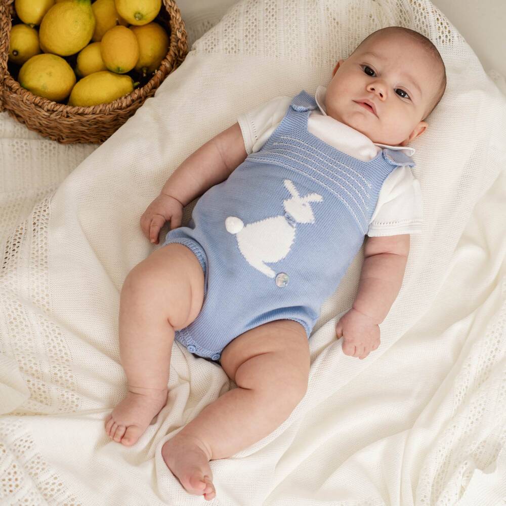 Artesanía Granlei-Boys Azure Bunny Knit Outfit | Childrensalon Outlet