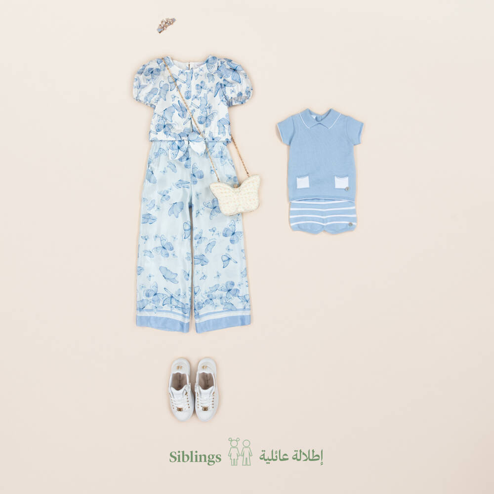 Artesanía Granlei-طقم صيفي أزرق سماوي للأولاد | Childrensalon Outlet