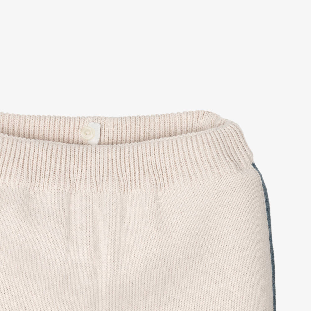Artesanía Granlei-Boys Beige Blue Knit Outfit | Childrensalon Outlet