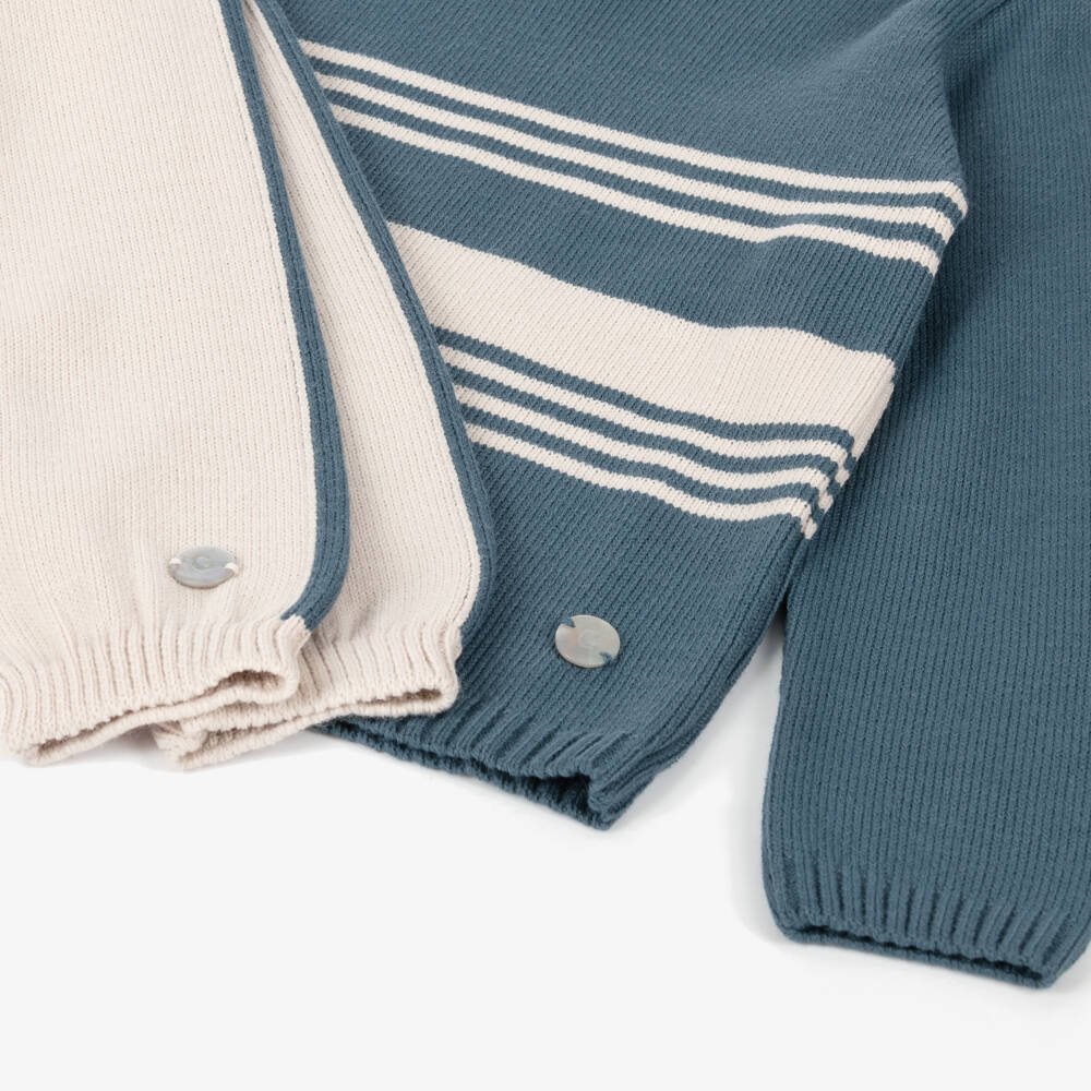 ارتيزانيا  غرانلي-طقم بنطلون أكريليك محبوك لون بيج وأزرق للأولاد | Childrensalon Outlet