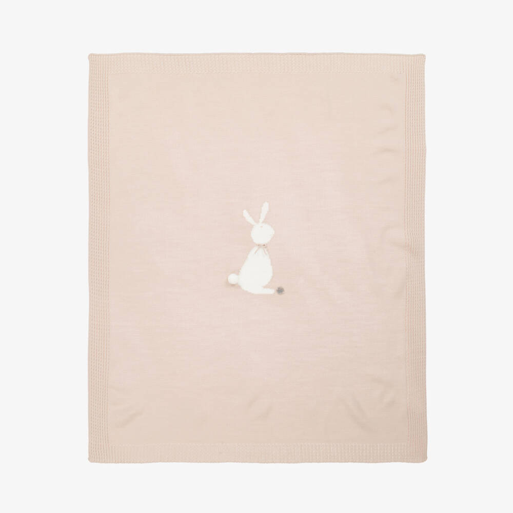Artesanía Granlei-Boys Beige Bunny Knit Blanket | Childrensalon Outlet