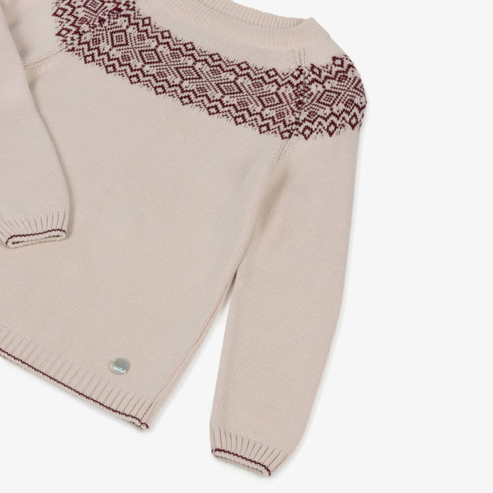 Artesanía Granlei-Boys Beige & Burgundy Outfit Set | Childrensalon Outlet