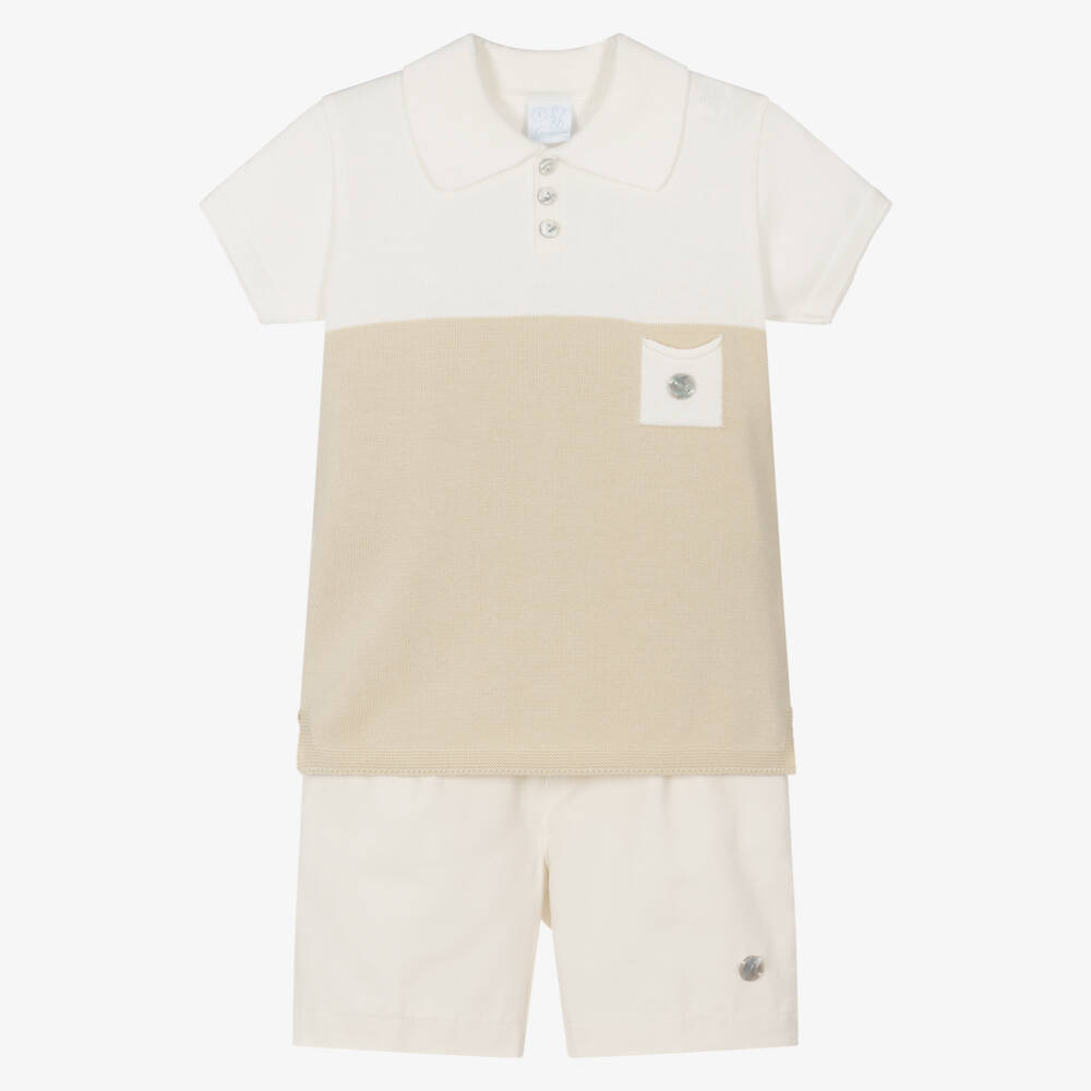 Artesanía Granlei-Комплект рубашка поло кремовая и бежевая для мальчиков | Childrensalon Outlet