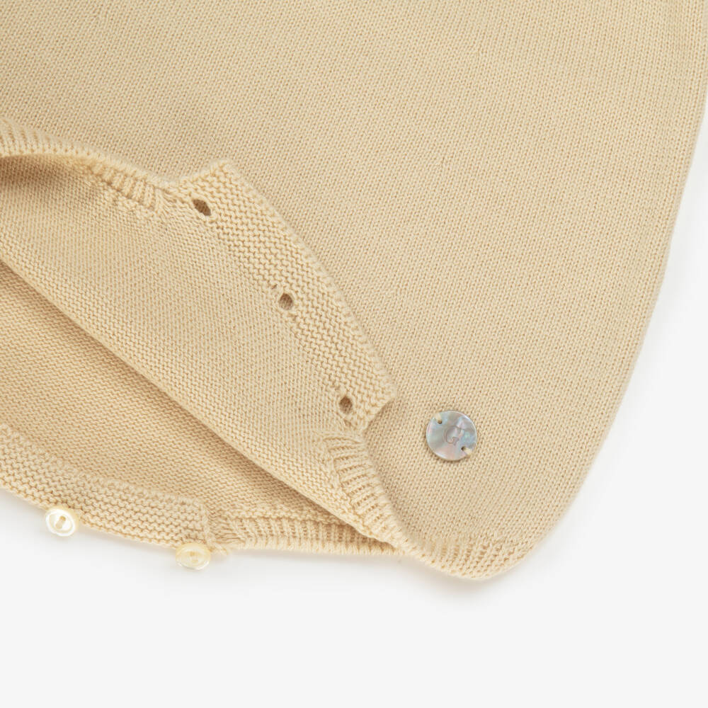 Artesanía Granlei-Boys Beige Knit Peter Pan Shortie | Childrensalon Outlet