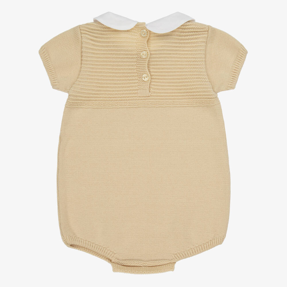 Artesanía Granlei-Boys Beige Knit Peter Pan Shortie | Childrensalon Outlet