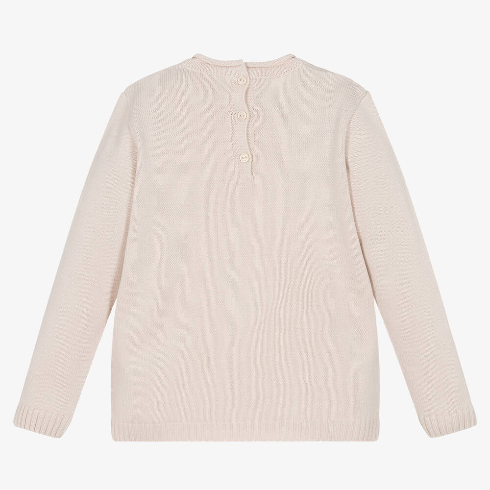 Artesanía Granlei-Boys Beige Knitted Bunny Sweater | Childrensalon Outlet