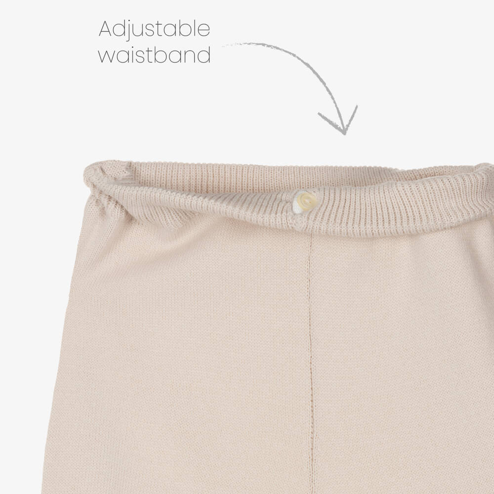 Artesanía Granlei-Boys Beige Knitted Trouser Set | Childrensalon Outlet